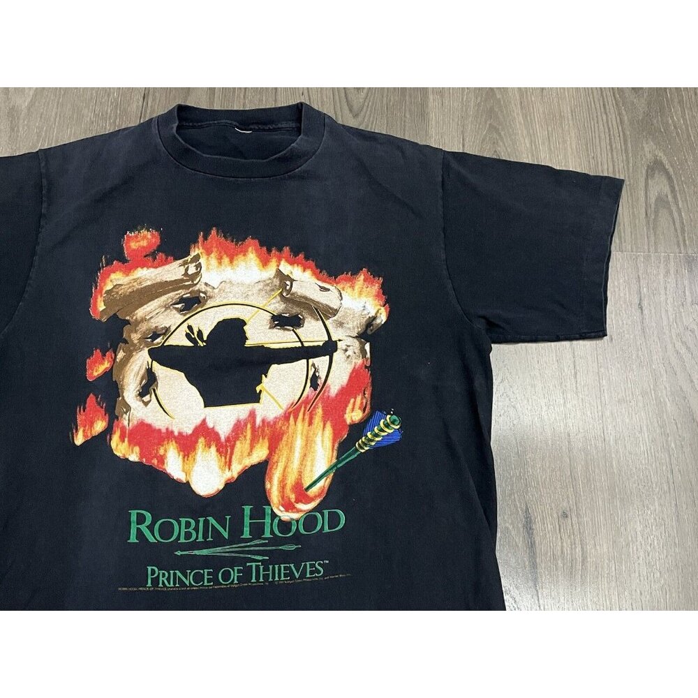 Vtg Robin Hood Prince Of Thieves Costner 1991 Movie Promo T Shirt Black L / XL - Picture 2 of 11